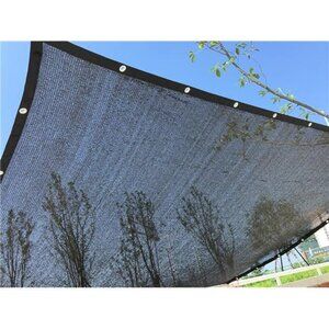 Sunblock Shade Cloth with Grommets 70% 10 ft x 20 ft Black for Plant Cover